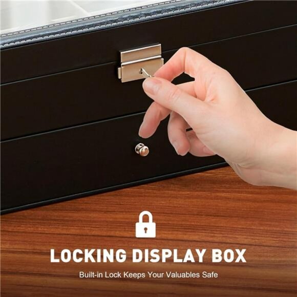 Sunglasses Display Case Organizer Box 12 Slot Eyewear Watch Jewelry Storage - Picture 6 of 7